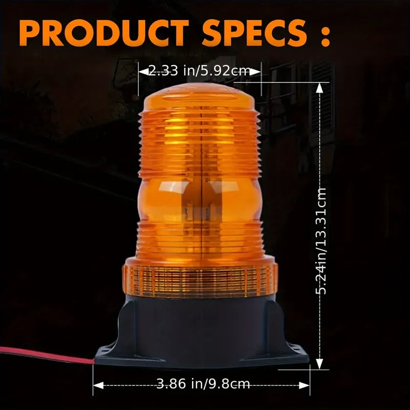 Baliza Led Ambar 2modos Luz 360 Y Strobo Apernable 10-30v