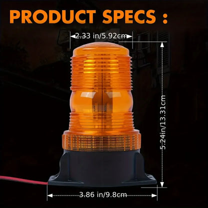 Baliza Led Ambar 2modos Luz 360 Y Strobo Apernable 10-30v