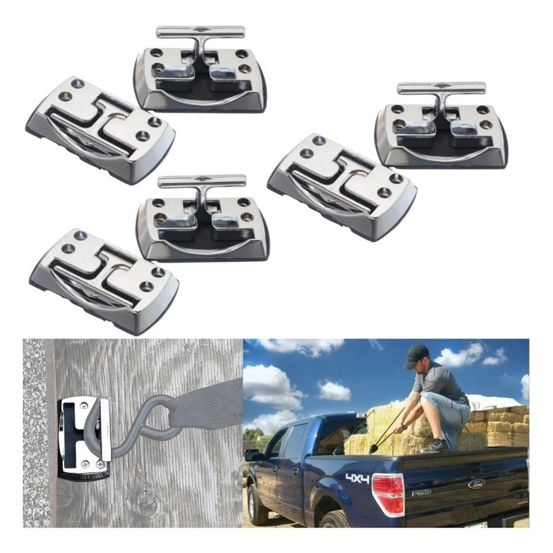 X6 Ganchos De Amarre Abatible Pick Up Invisibles Camioneta