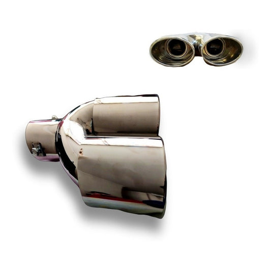 Cola De Escape Doble Cromada Tuning Universal Auto ,/ryc