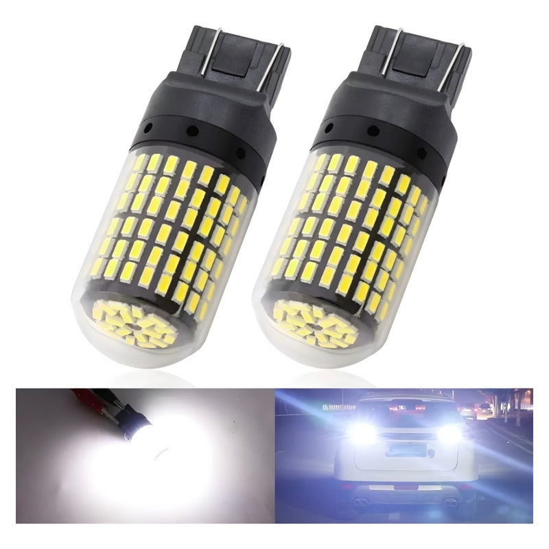 X2 Ampolleta Led T20 7443 144led Luz Blanca 360° Auto /r&c