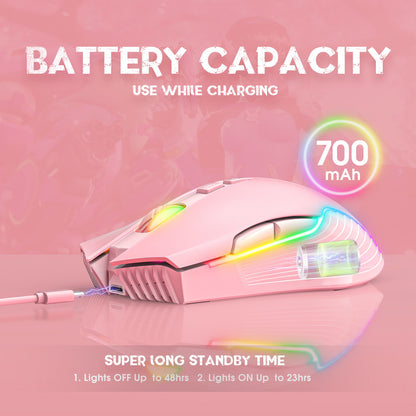 Mouse Gamer Inalambrico Onikuma 7 Botones 3600dpi Rgb Cw905