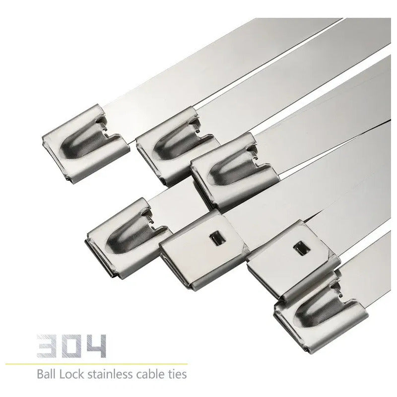 X5 Amarras Metalica Acero 304 Abrazadera 4.6x350mm Bridas Plateado 52715
