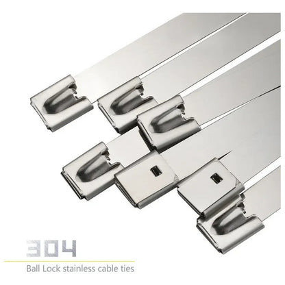 X5 Amarras Metalica Acero 304 Abrazadera 4.6x350mm Bridas Plateado 52715