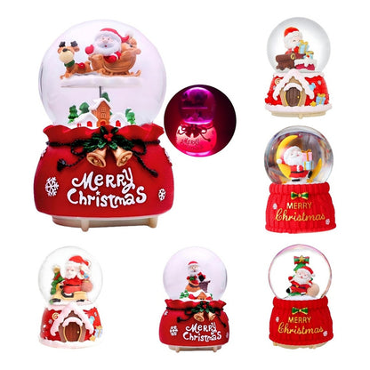 Bola De Nieve Esfera Cristal Navidad Luz Música Decora Chica