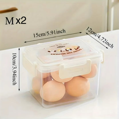 X5 Contenedor Hermético Cn Tapa Fruta Verdura Frescas Kawaii