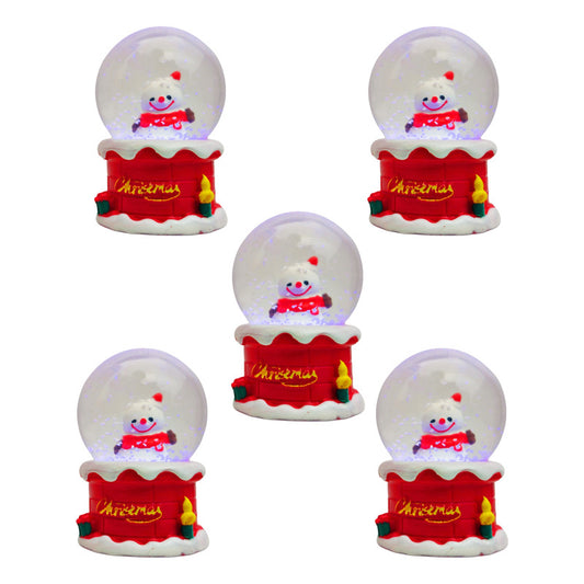 X5 Esferas De Cristal De Navidad Bola De Nieve Con Luz Led