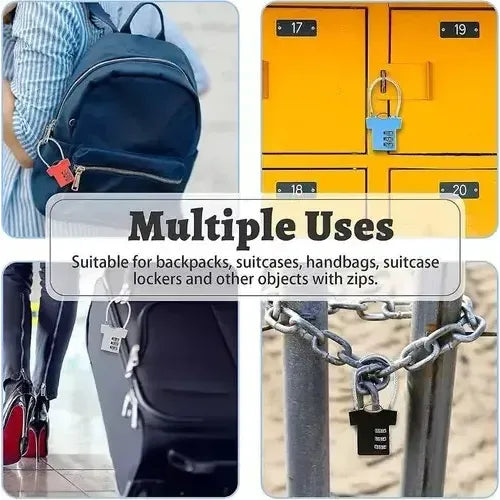 Mini Candado De Seguridad Con Contraseña Multiuso Diseño Color Celeste