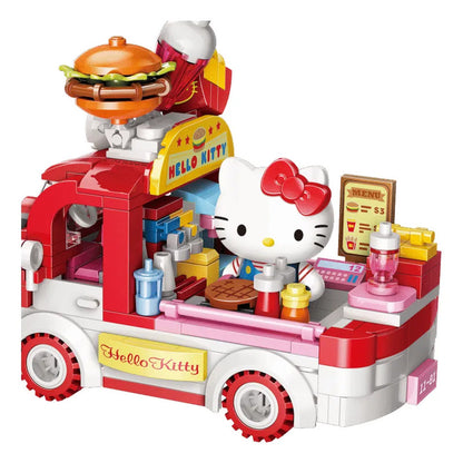 Set Bloques De Construcción Keeppley Hello Kitty Y Amigos 340 Hello Kitty Y Pochacco Fast Steeet Food 9084