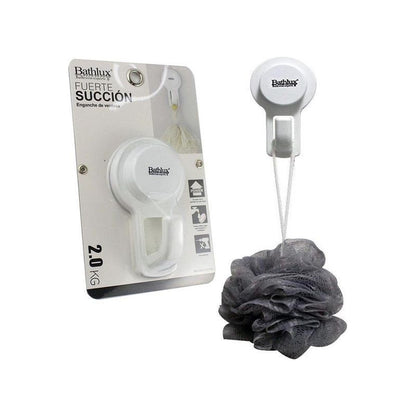 Bathlux Gancho Percha Con Ventosa Baño Sin Perforar Color Blanco
