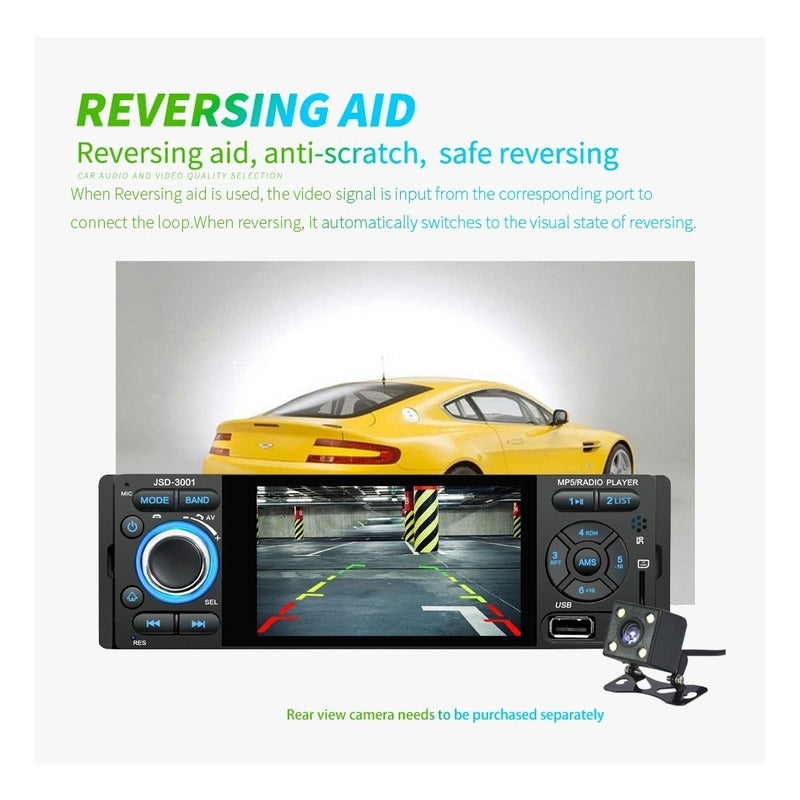 Radio Auto 1 Din Con Pantalla 4.1 + Cámara De Retroceso /r&c