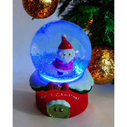 Esfera De Cristal Navideña Con Luz Mini Bola De Nieve 7cm