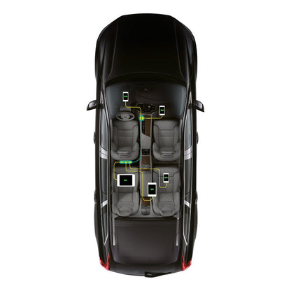 Cargador Rápido D Auto Aiwa Con Extensión Pasajeros + Cables