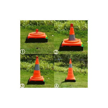 X2 Cono De Emergencia Retractil Reflectante Con Luz Led 50cm