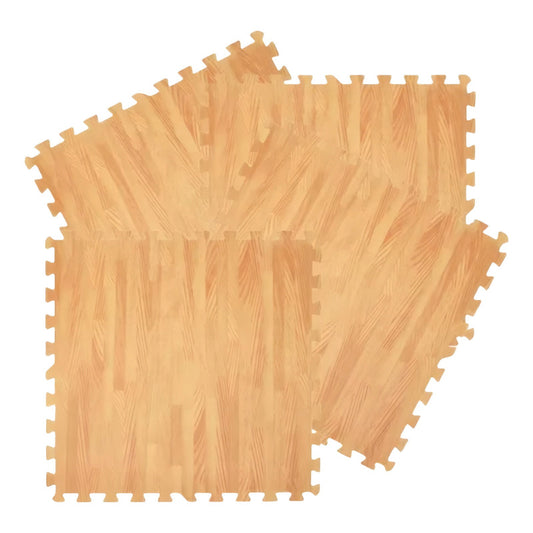 X4 Piso Goma Eva Puzzle Alfombra Madera 60x60x1cm Antigolpe