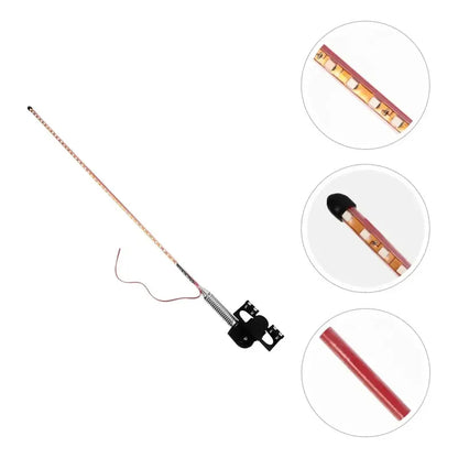 Antena Tipo Látigo Con Luz Led 100cm Auto Camión Destellante Azul 12v