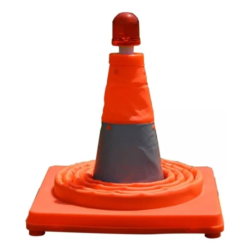 X2 Cono De Emergencia Retractil Reflectante Con Luz Led 50cm