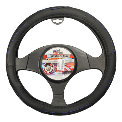 Funda Cubre Volante  38cm Negro Hilo Azul Auto 026