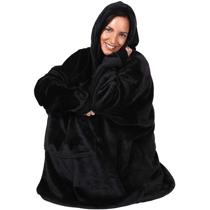Polerón Con Capucha Sudadera Manta Sherpa Invierno Huggle/r&