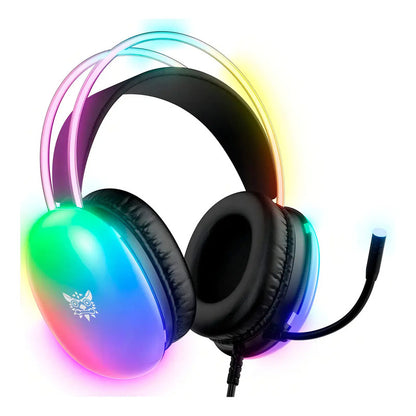 Audifonos Gamer Onikuma X25 Micrófono Cable Adaptador Y Rgb Negro