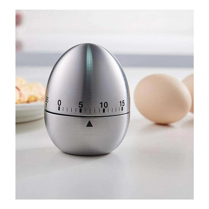 Temporizador De Cocina Mecánico Forma De Huevo 60mim Alarma Plateado Huevo Cocido