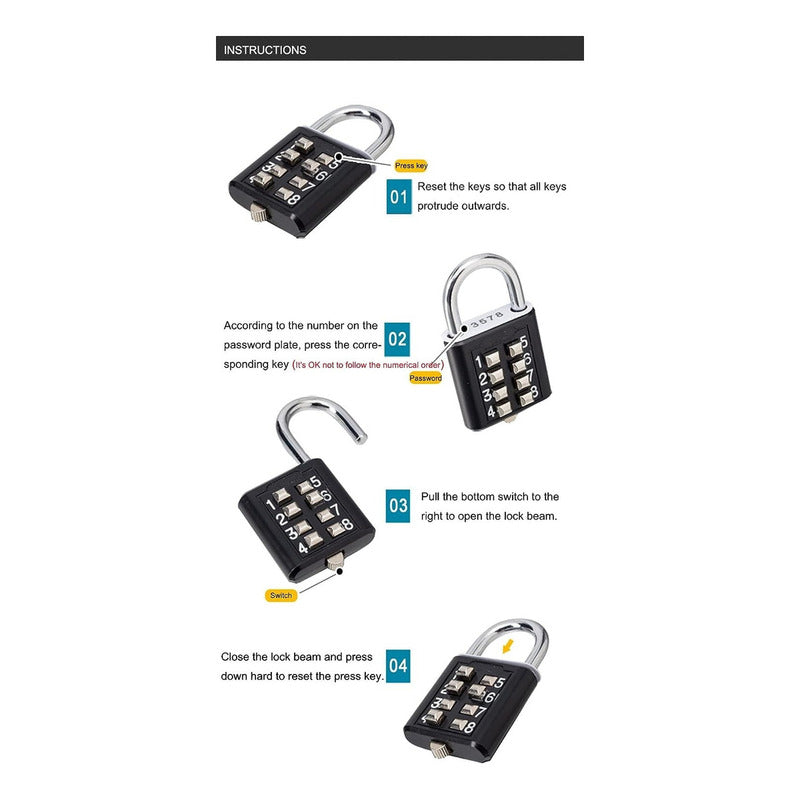 Candado Kmt Tools 40mm 5 Dígitos Color Negro Con Combinación Numérica