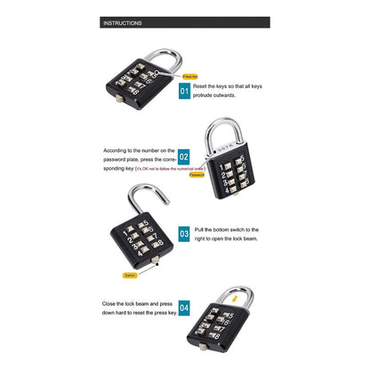 Candado Kmt Tools 40mm 5 Dígitos Color Negro Con Combinación Numérica