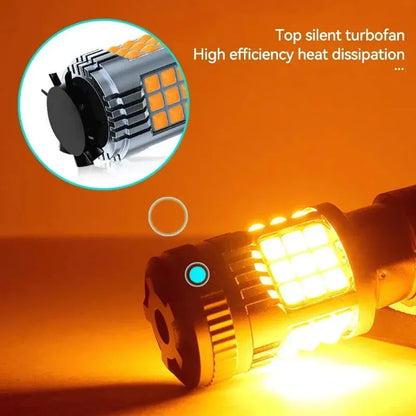 X2 Ampolleta Turbo Led Roja Blanco Ámbar Luz Freno 12/24v Ambar T20 2 Contactos 7443