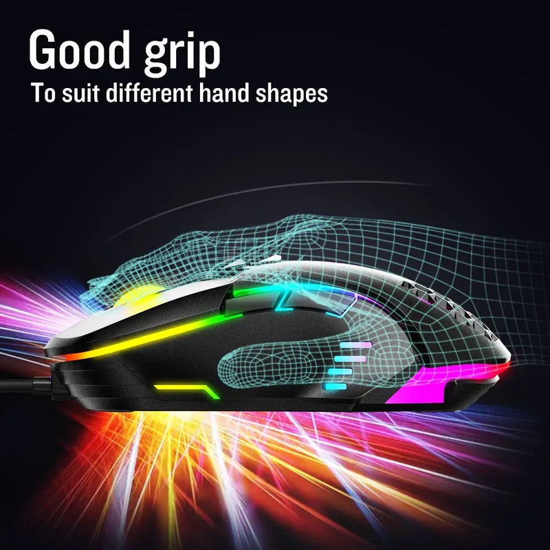 Mouse Gamer Onikuma Cw902 Con Luz 7 Boton Ergonomico Ligero Negro Cw902