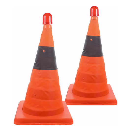 X2 Cono Emergencia Retractil Reflectante Con Luz Led 40cm X2 Naranja 53711