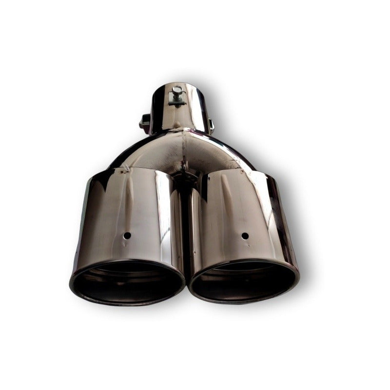 Cola De Escape Doble Cromada Tuning Universal Auto ,/ryc