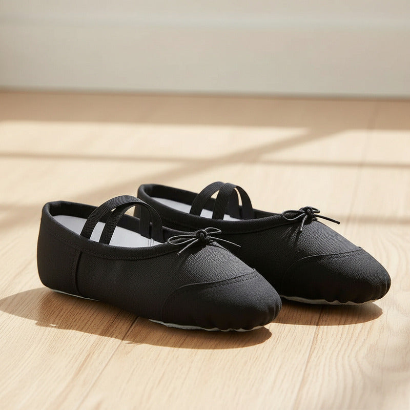 Zapatillas Media Punta Ballet Niña Lona Gamuza Yoga Danza