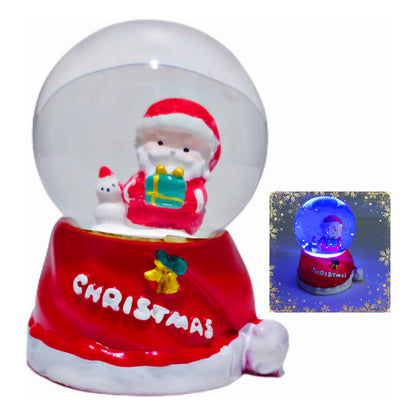 Esfera De Cristal Navideña Con Luz Mini Bola De Nieve 7cm