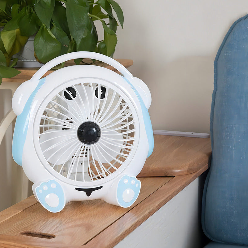 Mini Ventilador D/escritorio Divertido Diseño Perrito 189yyq Cantidad De Aspas 3 Color De La Estructura Blanco Color De Las Aspas Blanco Diámetro 28 Cm Material De Las Aspas Plástico