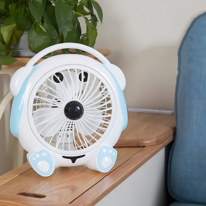 Mini Ventilador D/escritorio Divertido Diseño Perrito 189yyq Cantidad De Aspas 3 Color De La Estructura Blanco Color De Las Aspas Blanco Diámetro 28 Cm Material De Las Aspas Plástico