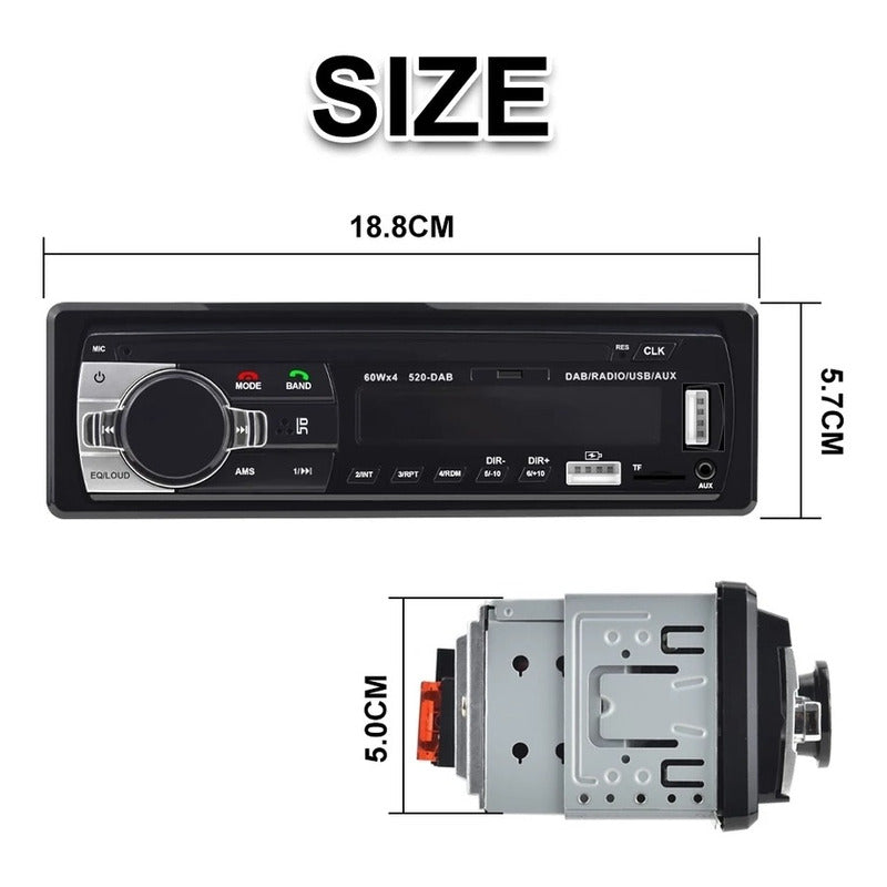 Radio De Auto 1 Din Bluetooth Usb Mp3 Microsd Auxiliar