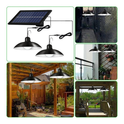 X2 Lámpara Led Solar, Plafón Colgante Luz Led Recarga Solar