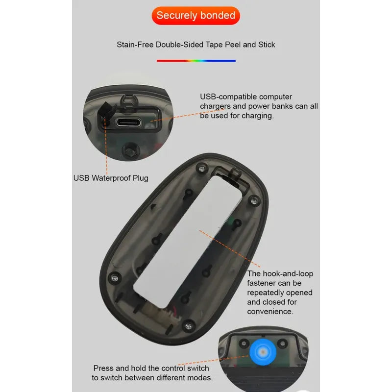 Luz Led Solar Usb Estroboscópica Multicolor Control Baliza