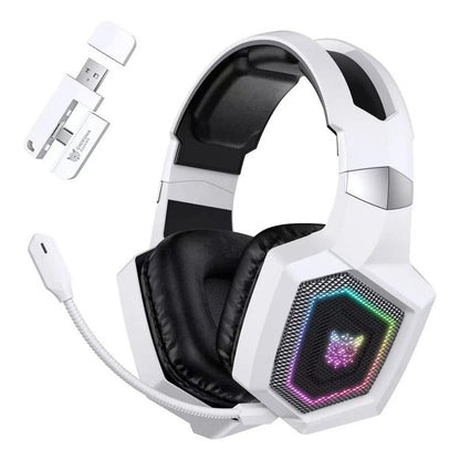 Audífonos Gamer Onikumagt806 Inalámbrico Bluetooth2.4g Color Blanco