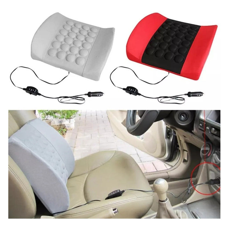 Cojín Lumbar Masajeador Respaldo Ergonómico Almohada Espalda