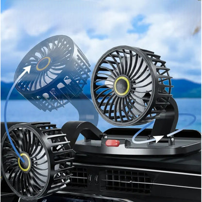 Ventilador Doble Para Auto 360° Conexión 12v Encendedor/ Ryc