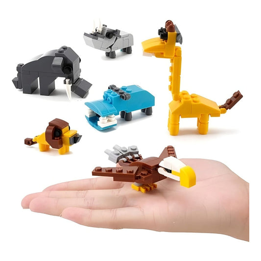 Set 6 Huevos Sorpresa Animales De Mini Bloques Construcción