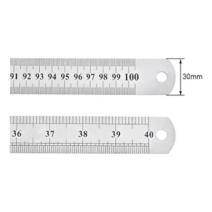 Regla Metálica Doble Cara 100cm 40 Pulgadas Acero Inoxidable Color Gris
