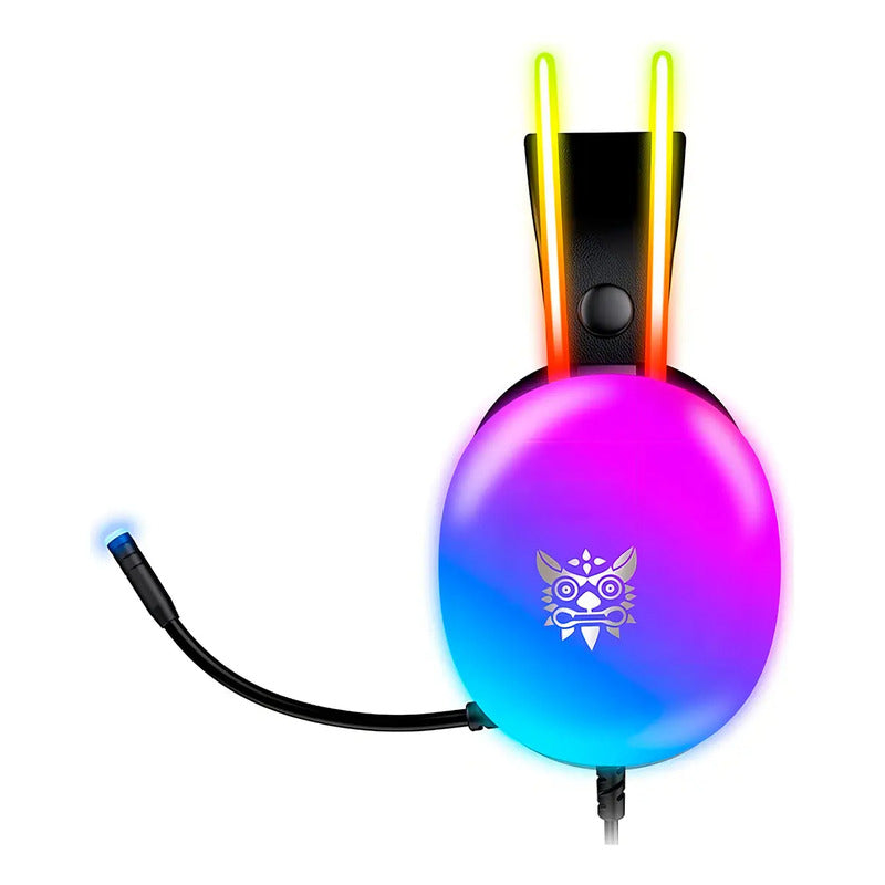 Audifonos Gamer Onikuma X25 Micrófono Cable Adaptador Y Rgb Negro