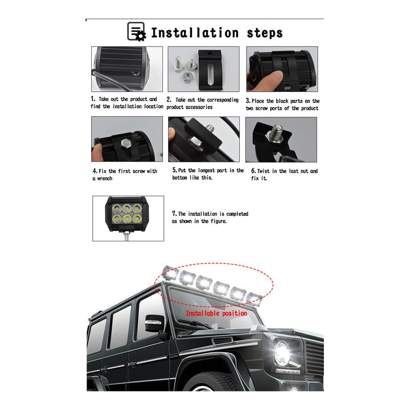 X2 Neblinero 6 Led 18w Foco Led Potente Auto Pack Spots /ryc