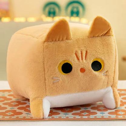 Peluche Cojin D Gato Kawaii Felpa Super Suave Cubo Cute /r&c