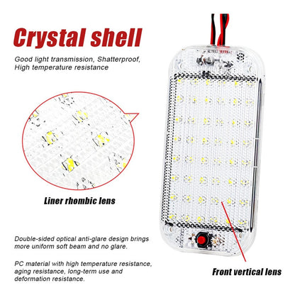 X2 Luz Led De Techo Interior 12-85v Led Cob Botón Universal