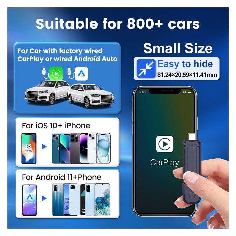 Carlinkit Mini Adaptador Inalámbrico Androidauto Carplay /r&