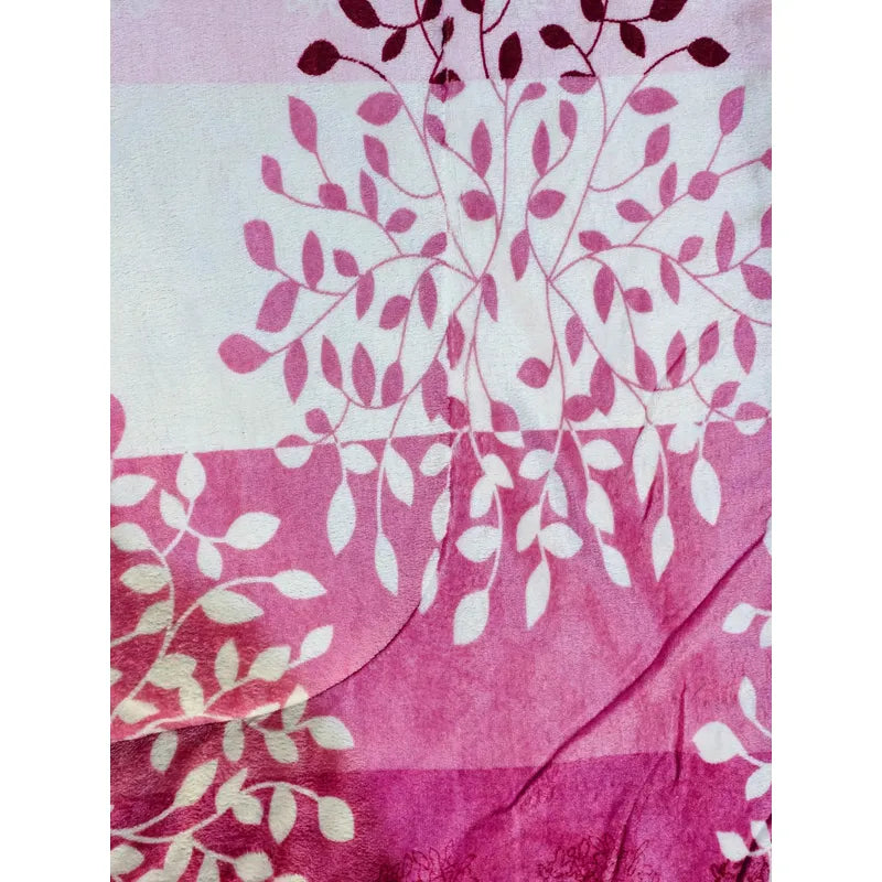 Plumón Cobertor Cubrecama Plush Chiporro Funda 2p Diseños Lila Mod4 Hojas