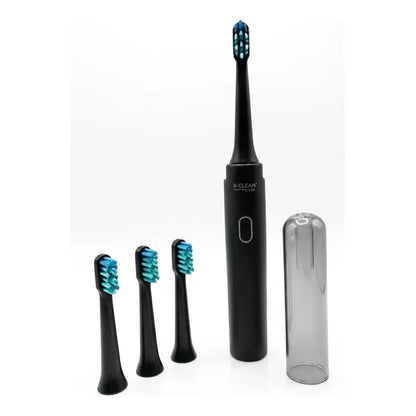 Cepillo De Dientes Eléctrico Recargable + 4 Repuestos Negro